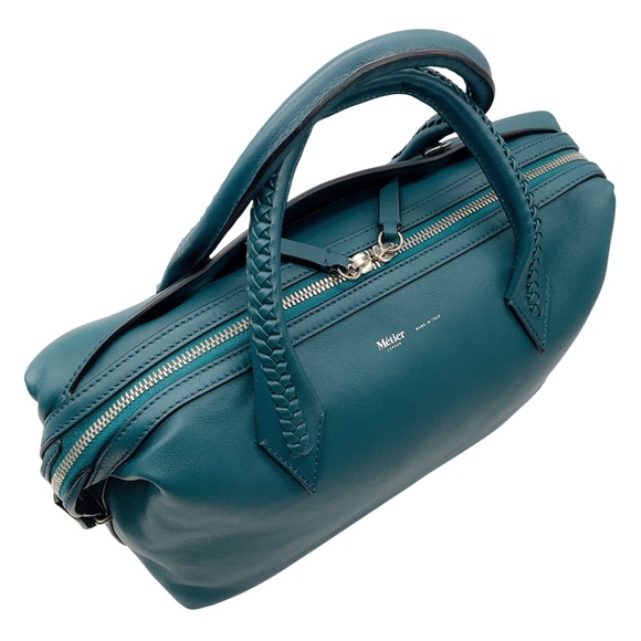 METIER LOST AT SEA TEAL BLUE VERITE CITY SMALL HANDMADE ITALIAN CALFSKIN LEATHER - Picture 5 of 14